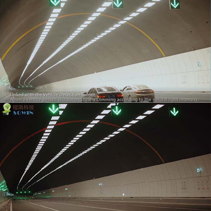 schwarzer Tunnel & weiße Tunneleffekte werden durch Bewegungssensor und Tageslicht gelöst Sonsor perfekt